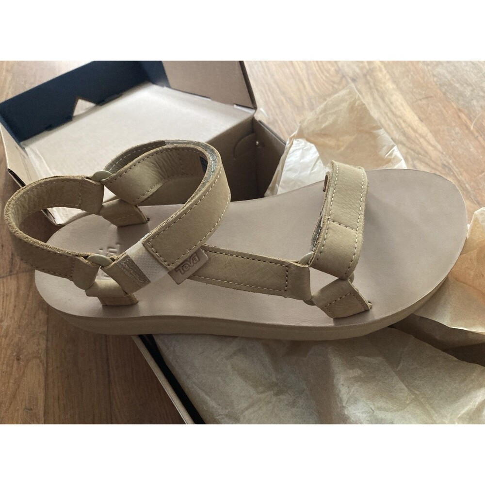 NIB TEVA Leather Midform Universal Sandals 10 Desert Sand - Picture 2 of 6